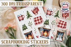 Scrapbooking sticker sheet Cute Funny PNG Watercolor School Product Image 1