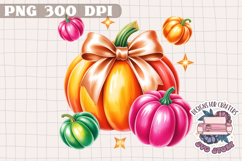 Autumn Pumpkin Sublimation design Fall Decorative Color PNG Product Image 1