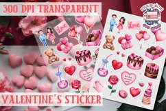 Love sticker Sheet Valentine Day Lovers Funny Heart PNG Product Image 1