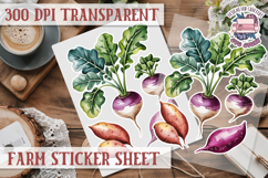 Farm sticker sheet Harvest Scrapbook PNG Vegetables Cozy Product Image 1