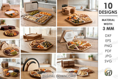 3D Stack Serving Trays Bundle Laser Cut. Snack Tray SVG Product Image 1