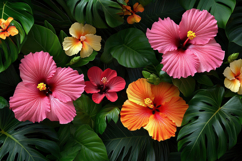 Hibiscus Flowers Background Wallpaper Product Image 1