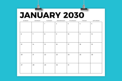 2030 8.5 x 11 Inch Bold Sans Serif Calendar Template Product Image 1