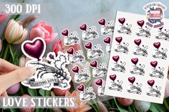 Love sticker Sheet Valentine Day Lovers Gothic Skull PNG Product Image 1