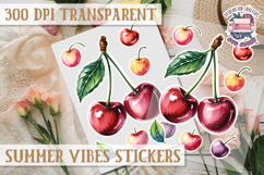 Summer sticker sheet Scrapbook PNG Flowers Vibe Fruits Product Image 1