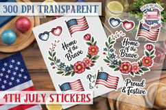 4th July sticker sheet USA Scrapbook PNG Independent Day Product Image 1