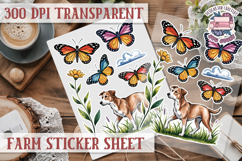 Farm sticker sheet Harvest Scrapbook PNG Vegetables Cozy Product Image 1
