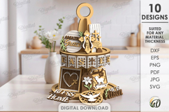 Christian Tiered Tray Decor Laser Cut. Religious Decor SVG Product Image 1