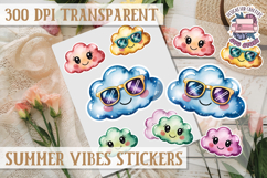 Summer sticker sheet Scrapbook PNG Flowers Vibe Fruits Product Image 1
