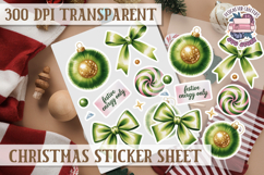 Christmas Watercolor Sticker Sheet Winter Cute Holiday PNG Product Image 1