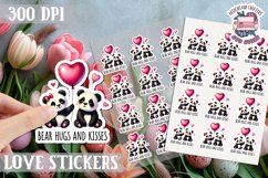 Love sticker Sheet Valentine Day Cute Animals Quote PNG Product Image 1