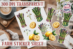 Farm sticker sheet Harvest Scrapbook PNG Vegetables Cozy Product Image 1