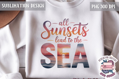 Summer Beach Sea Quote Watercolor Sublimation PNG Product Image 1