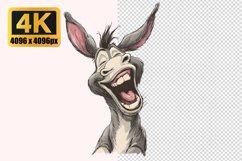 Laughing Cartoon Donkey Transparent PNG Product Image 1