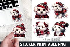 Christmas Dog Sticker Printable | Christmas High Quality PNG Product Image 1