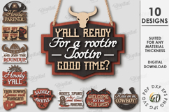 Cowboy welcome signs Bundle Laser Cut. Western SVG Product Image 1