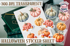 Halloween sticker sheet Creepy Scrapbook PNG Funny Skulls Product Image 1