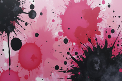 Vibrant Hot Pink and Black Paint Splatters Background Product Image 1