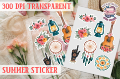 Summer sticker Cute flowers Love Picnic Beach Spring Product Image 1