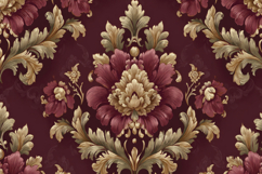 Red and Gold Flowers Background Wallpaper Product Image 1