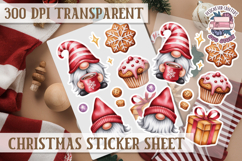 Christmas Sticker Sheet Watercolor Winter Holiday PNG Product Image 1
