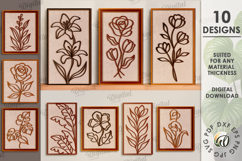 Botanical Line art decors Bundle Laser Cut. Wall Decor SVG Product Image 1