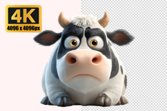 Cow with Worried Expression Transparent PNG Product Image 1