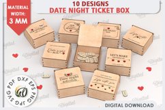 Date Night Box &amp; Tokens Laser Cut Bundle. Valentines SVG Product Image 1