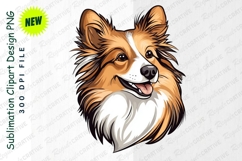 Illustrated Border Collie Head With A Happy Expression PNG Product Image 1