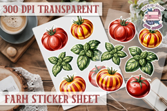Farm sticker sheet Harvest Scrapbook PNG Vegetables Cozy Product Image 1