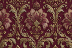 Red and Gold Damask Pattern Background Wallpaper Product Image 1