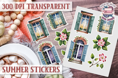 Summer sticker sheet Beach Scrapbook PNG Flowers Vibe Product Image 1