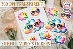 Summer sticker sheet Scrapbook PNG Flowers Vibe Fruits Product Image 1