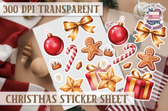 Christmas Watercolor Sticker Sheet Winter Cute Holiday PNG Product Image 1