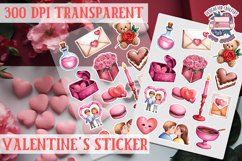 Love sticker Sheet Valentine Day Lovers Funny Heart PNG Product Image 1