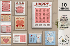 Valentine&#039;s Day Word Search Bundle Laser Cut. Wall Decor SVG Product Image 1