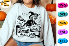 Broom Hair Don&#039;t Care Svg, Png, Witch, Girl, Woman Halloween Product Image 1