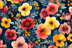 Vibrant Floral Pattern Background Wallpaper Product Image 1