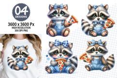 Watercolor Cute Raccoon Designs, Woodland Animal Clipart PNG Product Image 1