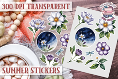 Summer sticker sheet Beach Scrapbook PNG Flowers Vibe Product Image 1