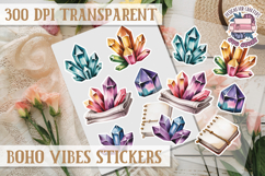 Boho sticker sheet Vibes Scrapbook PNG Love Aesthetic Flower Product Image 1