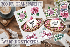 Boho sticker sheet Wedding Scrapbook PNG Love Aesthetic Product Image 1