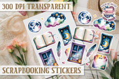 Scrapbooking sticker sheet Cute Funny PNG Watercolor School Product Image 1