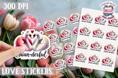 Love sticker Sheet Valentine Day Cute Animals Quote PNG Product Image 1