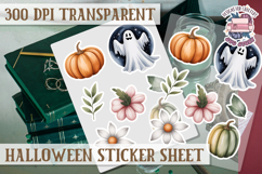 Halloween sticker sheet Creepy Scrapbook PNG Funny Skulls Product Image 1