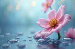 Pink Flowers Background Wallpaper Product Image 1