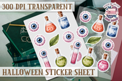 Halloween sticker sheet Creepy Scrapbook PNG Funny Skulls Product Image 1