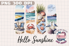 Summer Beach Brushstrokes PNG Sublimation Seaside Coastal Product Image 1