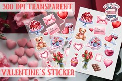 Love sticker Sheet Valentine Day Lovers Funny Heart PNG Product Image 1