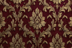 Burgundy and Gold Damask Pattern Background Wallpaper Product Image 1